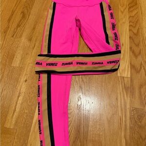 Zumba Fitness Women’s Pink Leggings with side stripe design